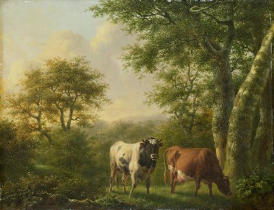 Sığır ile manzara by Adolf Karel Maximiliaan Engel