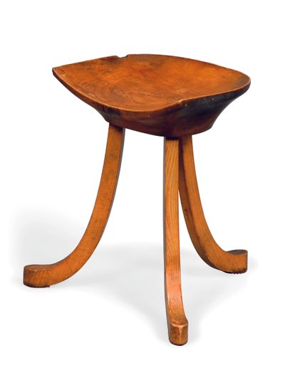 Tripod tabure, c.1905 (kül) by Adolf Loos