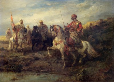 Atlı Arap Savaşçılar by Adolf Schreyer