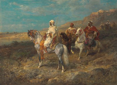 Beyaz Atlı Arap by Adolf Schreyer