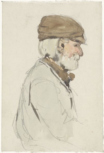 Arkadan görülen şemsiyeli bayan by Adolf le Comte