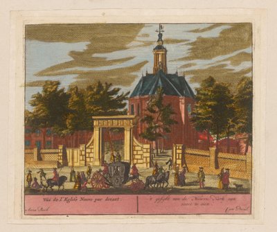 Lahey'deki Nieuwe Kerk'in görünümü Vúë de l'Eglise Neuve par devant / 't gellight Nieuwe Kerk van Voore te sien (nesnedeki başlık) by Adolf van der Laan (attributed to)