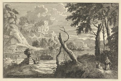 Kırık ağaç ile Arcadian nehir manzara İtalyan ve Alman manzaraları (dizi başlığı) by Adolf van der Laan