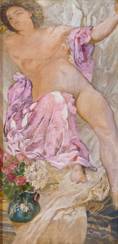 çiçekli kadın / güllü çıplak kadın by Adolfo de Carolis