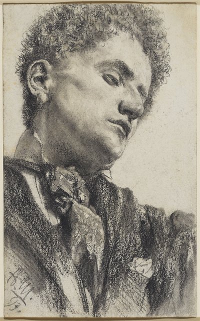 Genç Bir Adamın Başı by Adolph Menzel