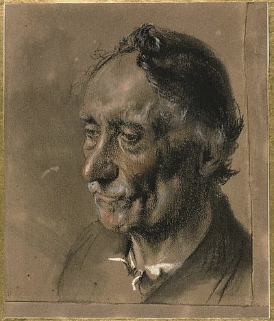 Yaşlı Bir Adamın Başı by Adolph Menzel