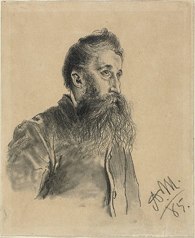 Sakallı Bir Adamın Portresi by Adolph Menzel