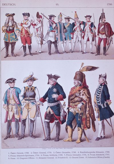 Büyük Frederick zamanının Prusya Grenadiers (renkli taş) by Adolph Menzel