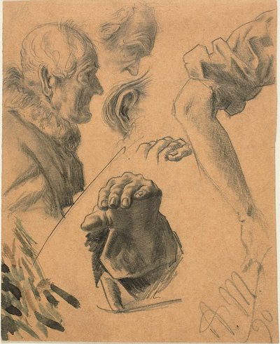 El, Kol ve Kafa Çizimleri by Adolph Menzel
