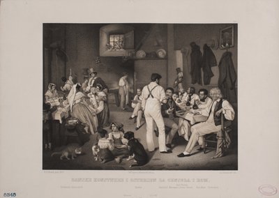 Roma'daki Osterien la Censola'da Danimarkalı sanatçılar by Johan Adolph Kittendorff