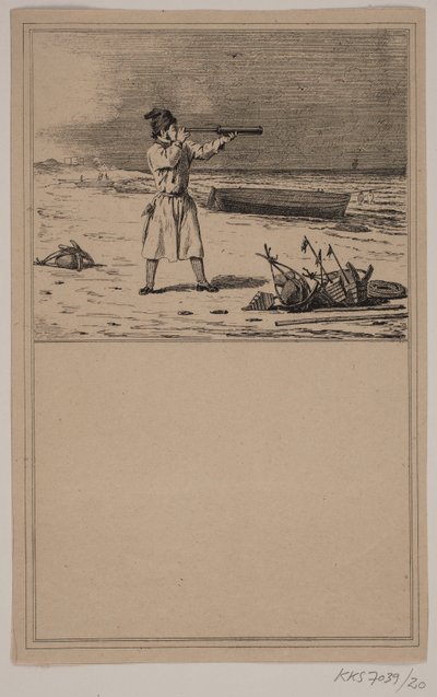Pilot. No. 19 yılında Chr. Winther ve M. Rørbye, "Küçük Çocuklar için 25 Resim" by Johan Adolph Kittendorff