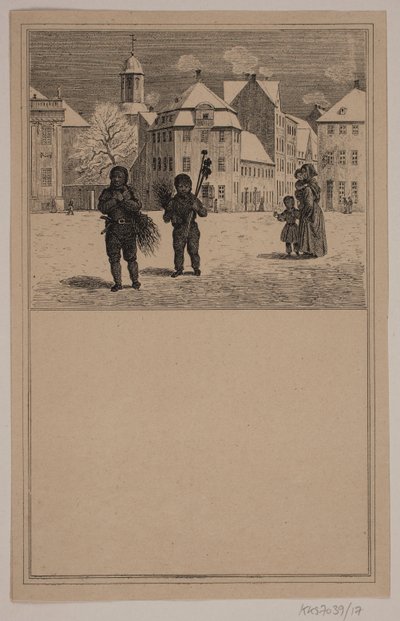 Baca süpürür. No. 16 içinde Chr. Winther ve M. Rørbye, "Küçük Çocuklar için 25 Resim" by Johan Adolph Kittendorff