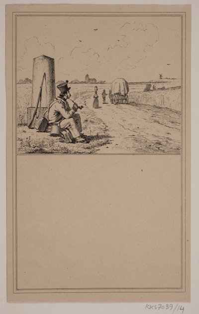 Asker yürüyüşte. No. 13 içinde Chr. Winther ve M. Rørbye, "Küçük Çocuklar için 25 Resim" by Johan Adolph Kittendorff