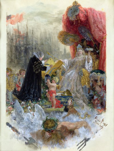 Hamburg Şehri Fahri Vatandaşlık Belgesi, 1887 by Adolph Menzel