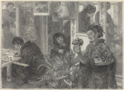 Japon Sanatçı İş Başında by Adolph Menzel