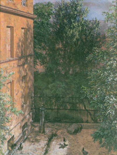 Küçük Bir Avludan Görünüm (kağıt üzerinde wc) by Adolph Menzel