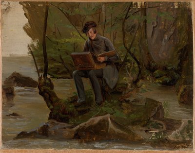 Boya Kutusunda Bir Ressam by Adolph Tidemand