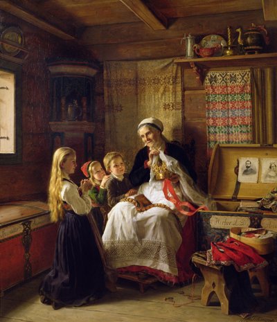 Büyükannenin Düğün Tacı by Adolph Tidemand