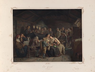 Tidemand, Adolph tarafından Norske Folkelivsbilleder kitabından alınan ve Chr. Tønsberg tarafından yayınlanan illüstrasyon (Christiania, 1858) by Adolph Tidemand