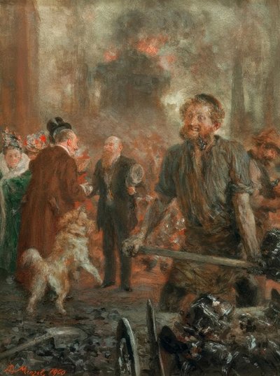 Demir haddehanesine ziyaret by Adolph Menzel