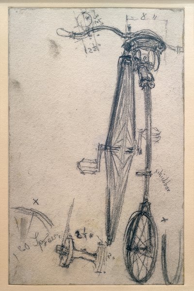 Yüksek bisiklet, arka görüş by Adolph Menzel
