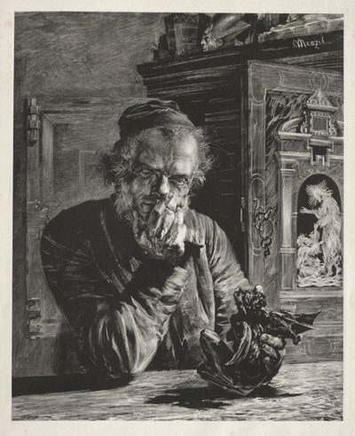 Antikacı - Otoportre by Adolph Menzel
