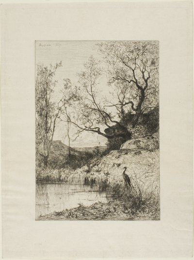 Roussillon Yakınında Bir Gölet by Adolphe Appian