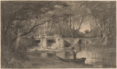 Vienne yakınlarındaki Antik Levaux Savakının Yanındaki Ormanlık Gölet by Adolphe Appian