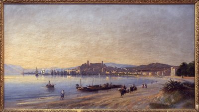 Kıyıdan Cannes Panoraması. Adolphe Fioupou (1824-1899), tuval üzerine yağlı boya by Adolphe Fioupou