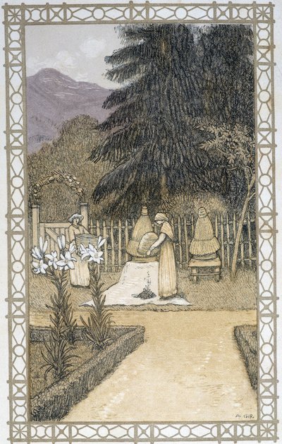Arıların hayatı: arıcılık işi - çizim A. Giraudon by Adolphe Giraudon