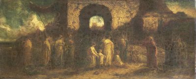 Mesih çocukları kutsar by Adolphe Joseph Thomas Monticelli