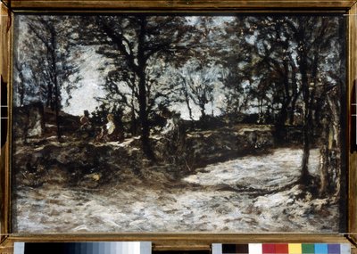 Kırsal bölge. Fontainebleau. Adolphe Thomas Joseph Monticelli