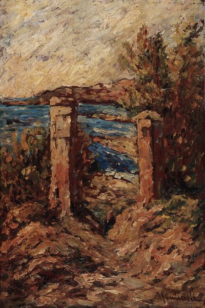 Cassis Portalı, Deniz Kenarında Manzara Tablosu Adolphe Monticelli (1824-1886) Dim 45x30 cm Musee Grobet-Labadie by Adolphe Joseph Thomas Monticelli