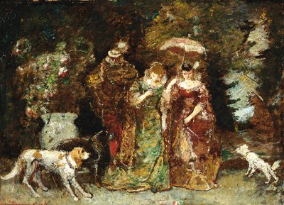 Ormanda bir toplantı by Adolphe Joseph Thomas Moticelli