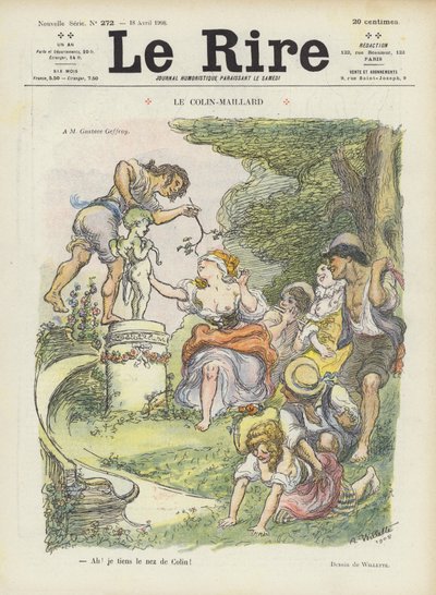 Kör adam tutkunu. Le Rire için İllüstrasyon by Adolphe Leon Willette