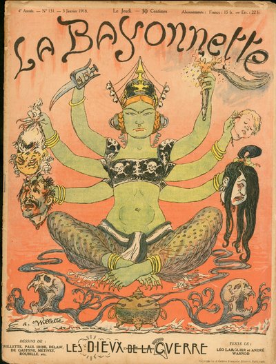 “La Baionnette”in Kapağı, Satirical ve Colours by Adolphe Leon Willette