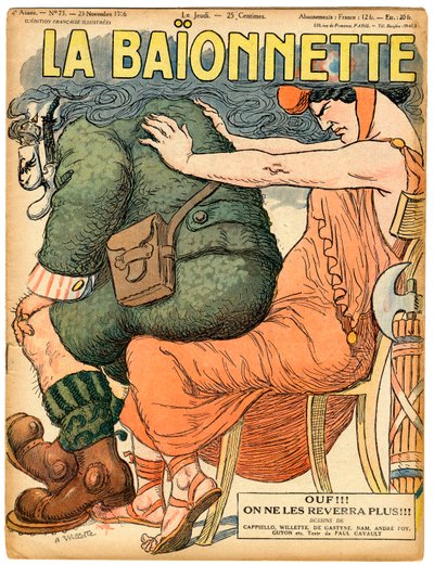 Renklerde Hiciv “La Baionnette”in Kapağı by Adolphe Leon Willette