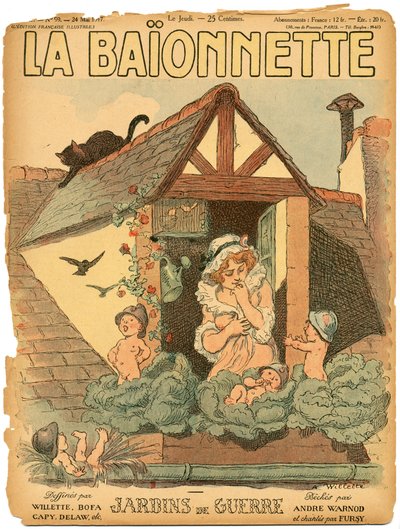 “La Baionnette”in Kapağı, Satirique en Colours by Adolphe Leon Willette