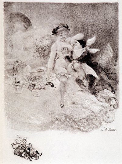 Gourmandise - çizim Willette by Adolphe Leon Willette