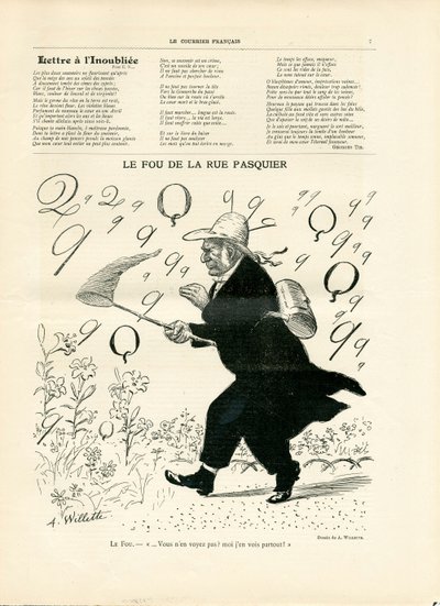 Le Courier francais, 10 numara, Siyah Beyaz Hiciv by Adolphe Leon Willette