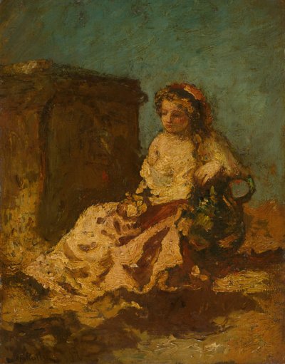 Meditasyon Oturan Kadın, c. 187879. by Adolphe Monticelli