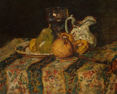 Meyve ve Şarap Sürahisi ile Natürmort, 1874. by Adolphe Monticelli