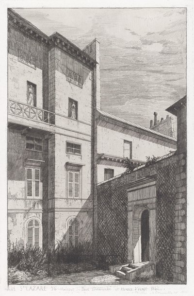 Rue St. Lazare 56, Paul Delaroche Evi ve Horace Vernet by Adolphe Théodore Jules Martial Potémont