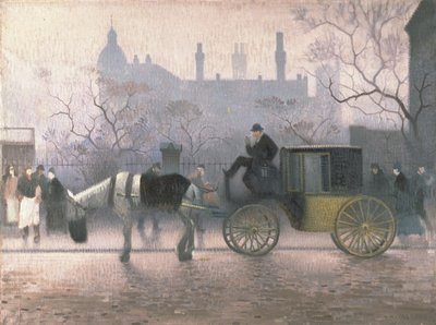 All Saints, Manchester'daki Eski Taksi by Adolphe Valette
