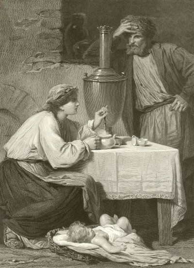 Bir Rus köylünün evi by Adolphe Yvon
