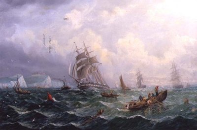 Scarborough Dalgalı Denizlerinde Nakliye by Adolphus Knell