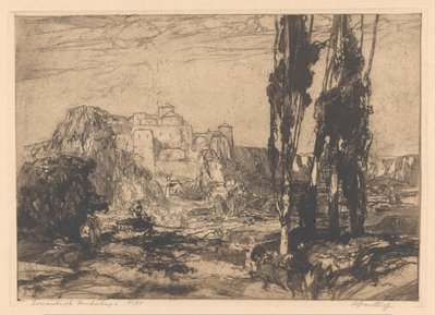 Romantik manzara (nesne üzerindeki orijinal başlık) by Adriaan J. van 