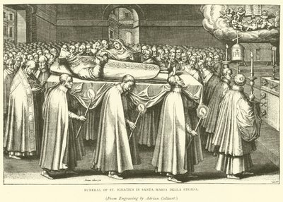 Funeral of St Ignatius in Santa Maria Della Strada (engraving) by Adriaen (after) Collaert