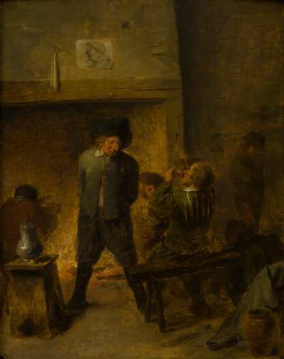 Bir Taverna Sahnesi, c.1625-38 (panelde yağlı boya) by Adriaen (follower of) Brouwer