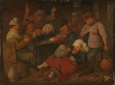 Bir Tavernada İçen Zavallı Halk by Adriaen Brouwer